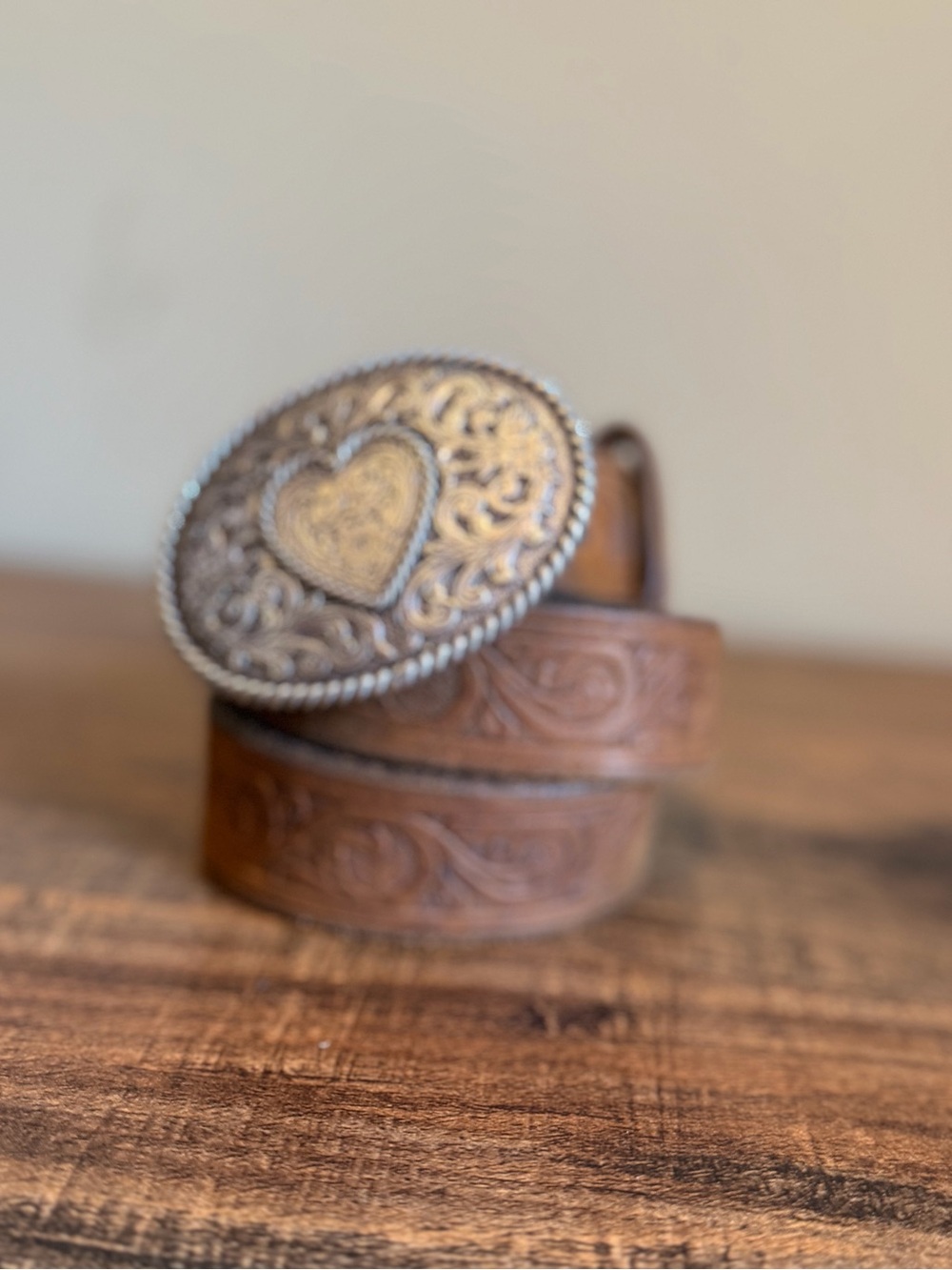 Justin Boots Girl  Trophy Heart Belt (Style #815BD).